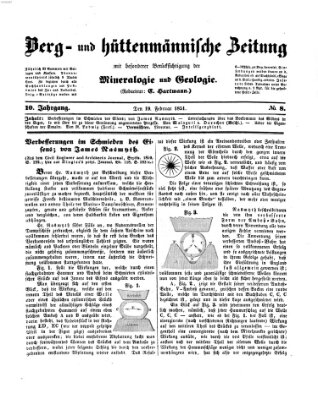 Berg- und hüttenmännische Zeitung Mittwoch 19. Februar 1851