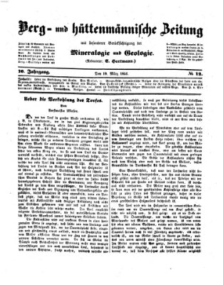 Berg- und hüttenmännische Zeitung Mittwoch 19. März 1851