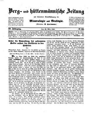 Berg- und hüttenmännische Zeitung Mittwoch 26. März 1851