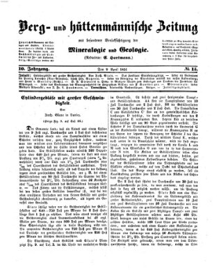 Berg- und hüttenmännische Zeitung Mittwoch 9. April 1851