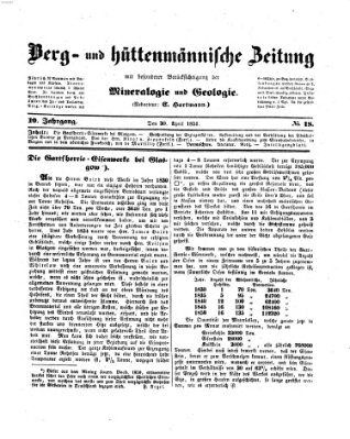 Berg- und hüttenmännische Zeitung Mittwoch 30. April 1851