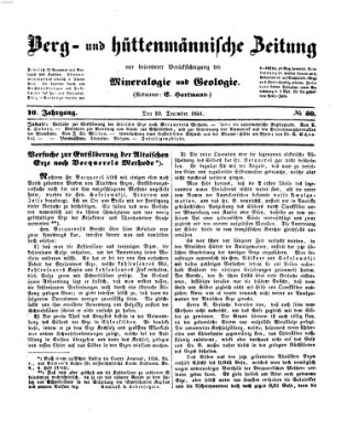 Berg- und hüttenmännische Zeitung Mittwoch 10. Dezember 1851