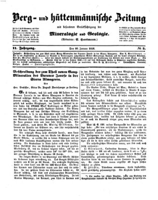 Berg- und hüttenmännische Zeitung Mittwoch 28. Januar 1852