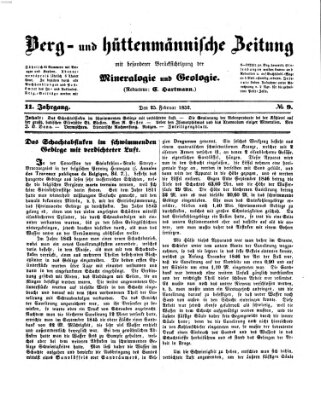 Berg- und hüttenmännische Zeitung Mittwoch 25. Februar 1852