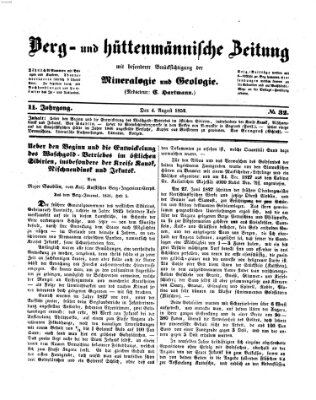 Berg- und hüttenmännische Zeitung Mittwoch 4. August 1852