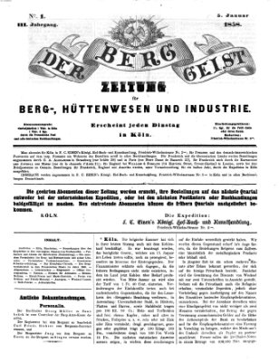 Der Berggeist Dienstag 5. Januar 1858