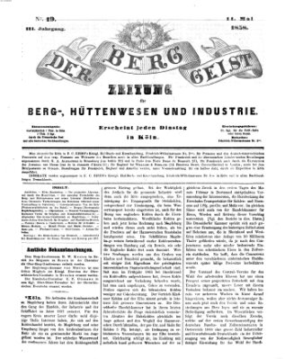 Der Berggeist Dienstag 11. Mai 1858