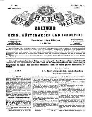 Der Berggeist Dienstag 5. Oktober 1858