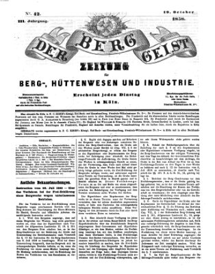 Der Berggeist Dienstag 19. Oktober 1858