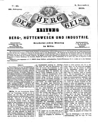 Der Berggeist Dienstag 9. November 1858