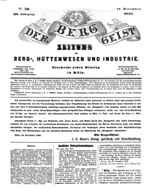 Der Berggeist Dienstag 14. Dezember 1858