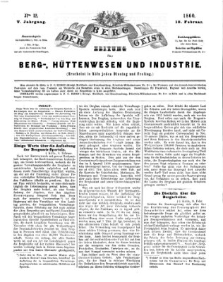 Der Berggeist Freitag 10. Februar 1860