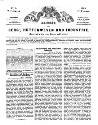 Der Berggeist Freitag 17. Februar 1860