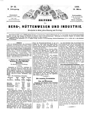 Der Berggeist Dienstag 13. März 1860