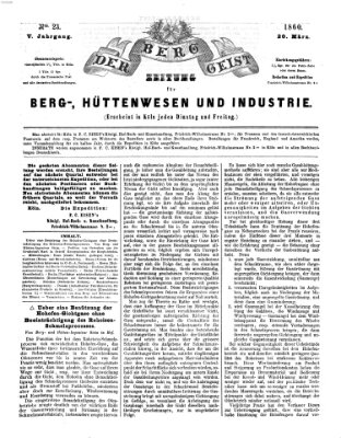 Der Berggeist Dienstag 20. März 1860