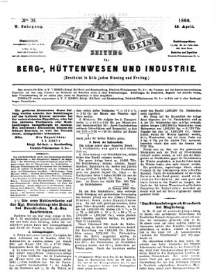 Der Berggeist Freitag 13. April 1860