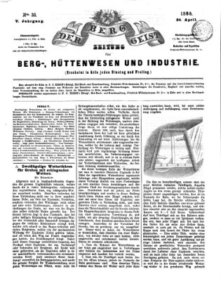 Der Berggeist Dienstag 24. April 1860