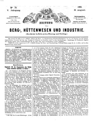 Der Berggeist Freitag 31. August 1860