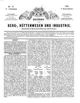 Der Berggeist Freitag 7. September 1860