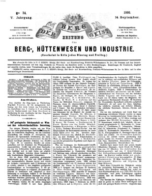 Der Berggeist Freitag 14. September 1860