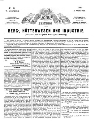 Der Berggeist Dienstag 9. Oktober 1860