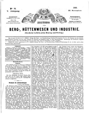 Der Berggeist Freitag 23. November 1860