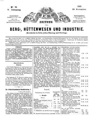 Der Berggeist Freitag 30. November 1860