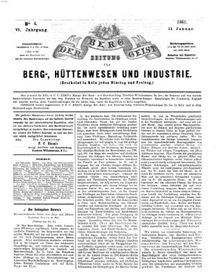 Der Berggeist Freitag 11. Januar 1861