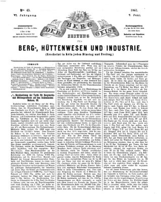 Der Berggeist Freitag 7. Juni 1861