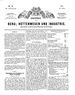 Der Berggeist Dienstag 11. Juni 1861