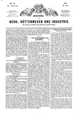 Der Berggeist Dienstag 16. Juli 1861