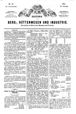 Der Berggeist Freitag 23. August 1861