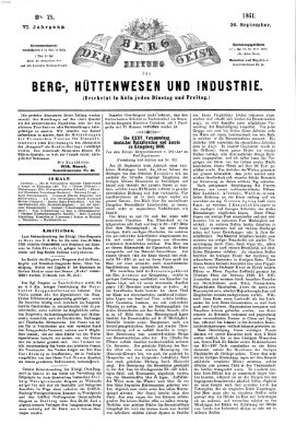 Der Berggeist Freitag 20. September 1861