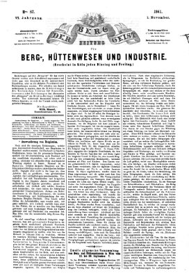 Der Berggeist Freitag 1. November 1861