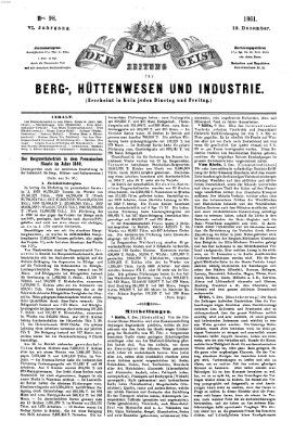 Der Berggeist Dienstag 10. Dezember 1861