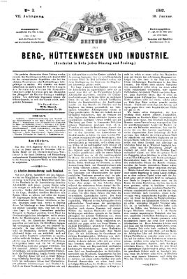 Der Berggeist Freitag 10. Januar 1862