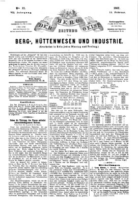 Der Berggeist Dienstag 11. Februar 1862