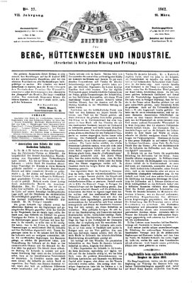 Der Berggeist Freitag 21. März 1862