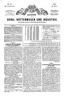 Der Berggeist Freitag 18. April 1862