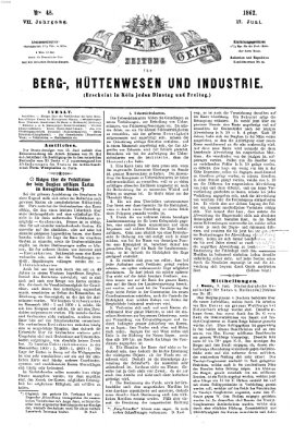 Der Berggeist Dienstag 17. Juni 1862