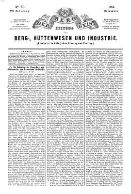 Der Berggeist Freitag 22. August 1862