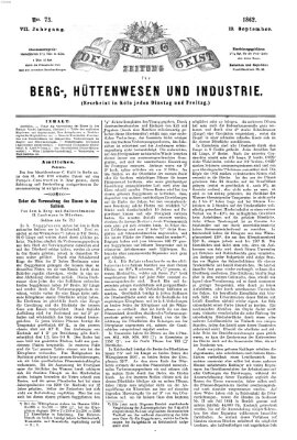 Der Berggeist Freitag 12. September 1862