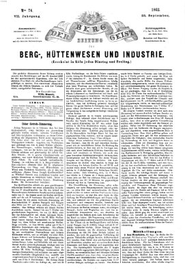 Der Berggeist Dienstag 23. September 1862