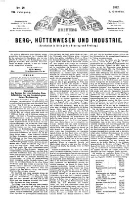 Der Berggeist Freitag 3. Oktober 1862