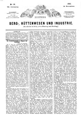 Der Berggeist Freitag 12. Dezember 1862