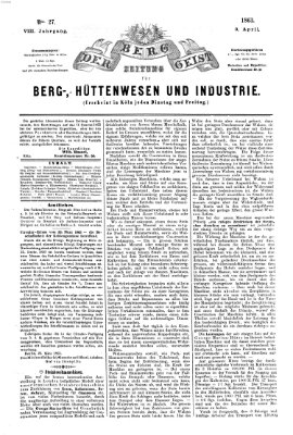 Der Berggeist Freitag 3. April 1863