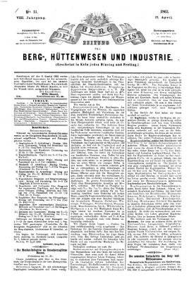 Der Berggeist Freitag 17. April 1863