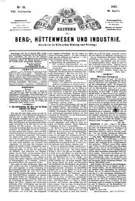 Der Berggeist Dienstag 28. April 1863