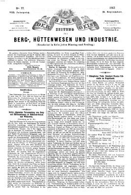 Der Berggeist Freitag 25. September 1863