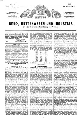 Der Berggeist Dienstag 29. September 1863